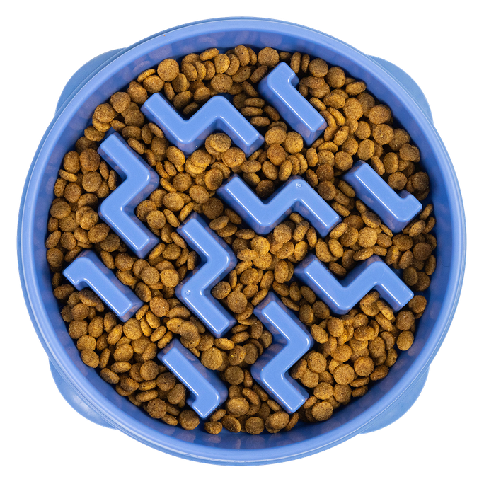 OUTWARD HOUND Fun Feeder Notch, Zila, M, Lēnēšanas bļoda, 1 gab. - 1