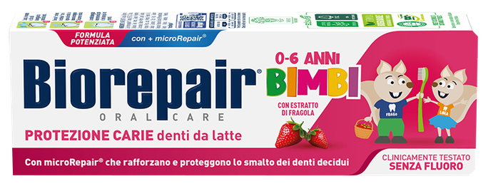 BIOREPAIR Kids (Zemeņuu, 0-6 g.) zobu pasta, 50 ml - 1