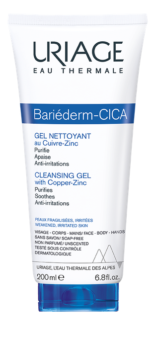 URIAGE Bariederm Cica Cu-Zn valomasis gelis veidui, 200 ml - 1