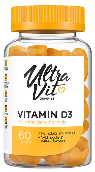 ULTRAVIT Gummies Vitamin D3 košļājamās tabletes, 60 gab. - 1