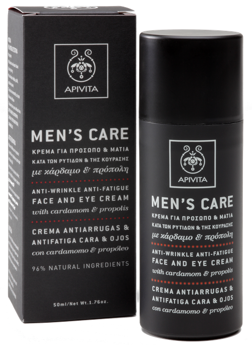 APIVITA Mens Care Anti-Wrinkle, Anti-Fatigue, Face & Eye krēms, 50 ml - 1