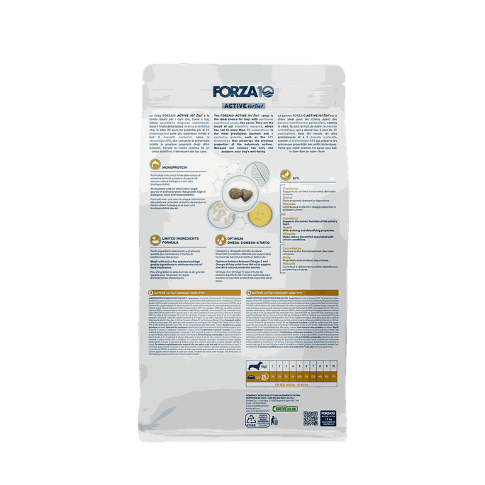 FORZA10 Active VetDiet Urinary Mini/Toy sausā barība, 1.5 kg - 4