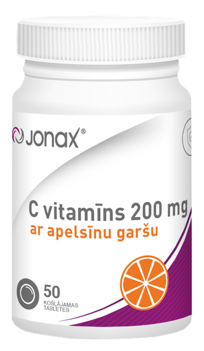 JONAX C Vitamīns 200 mg košļājamās tabletes, 50 gab. - 1