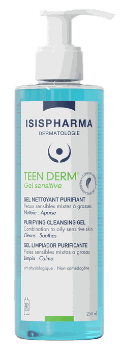 ISISPHARMA Teen Derm Gel Sensitive Skin attīrošs līdzeklis, 250 ml - 1