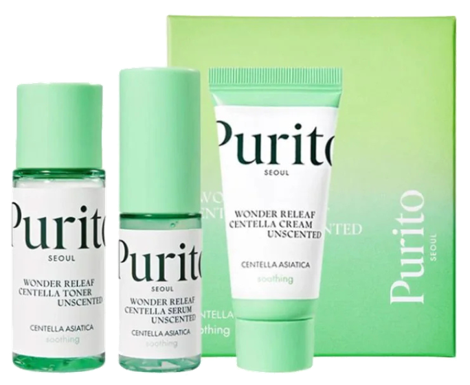 PURITO Wonder Releaf Centella Unscented Mini komplekts, 1 gab. - 1