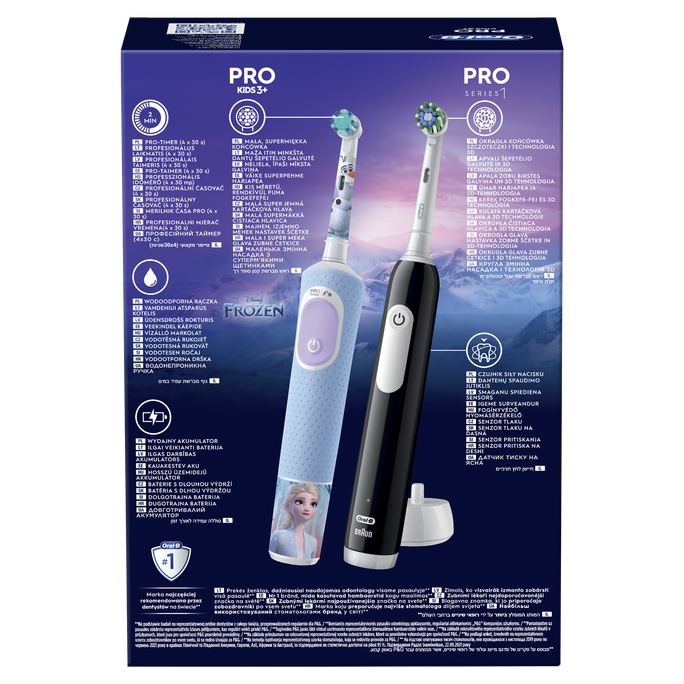 ORAL-B Vitality PRO + Frozen Pro Kids 3+ elektriskā zobu birste, 2 gab. - 4