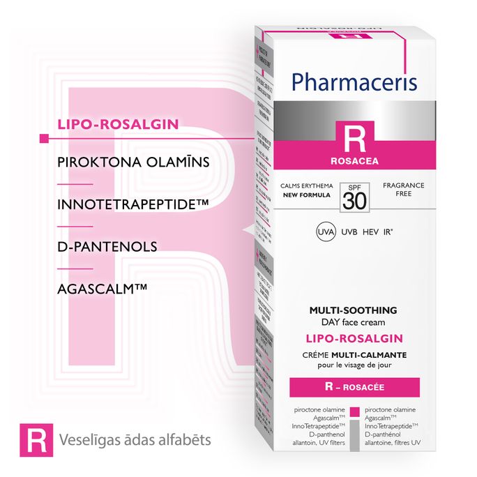 PHARMACERIS R SPF 30 Lipo-Rosalgin sejas krēms, 30 ml - 3