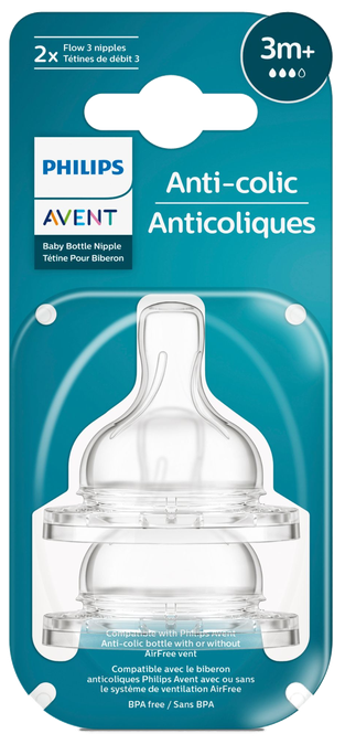 PHILIPS Avent Anti-Colic 3m+ knupis, 2 gab. - 1