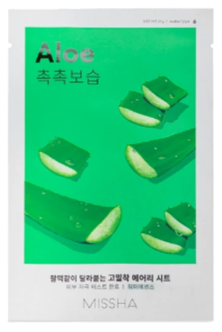 MISSHA Airy Fit Aloe sejas maska, 19 g - 1