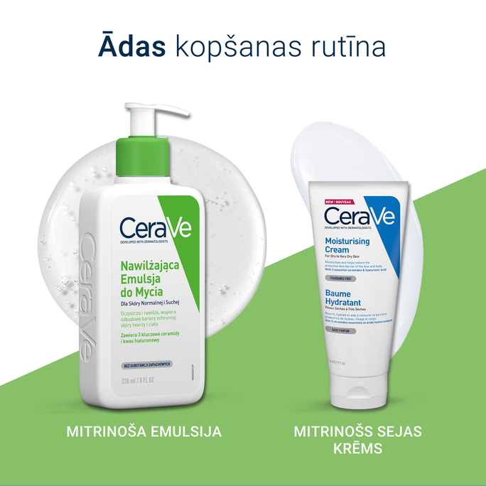 CERAVE For Face And Body Hydrating With Ceramides attīrošs krēms, 236 ml - 5