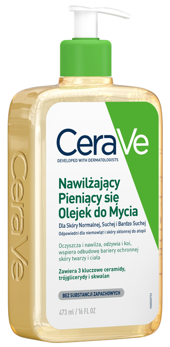 CERAVE For Face And Body With Ceramides Moisturising attīroša eļļa, 473 ml - 1