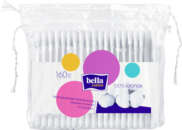 BELLA Cotton vates kociņi, 160 gab. - 1