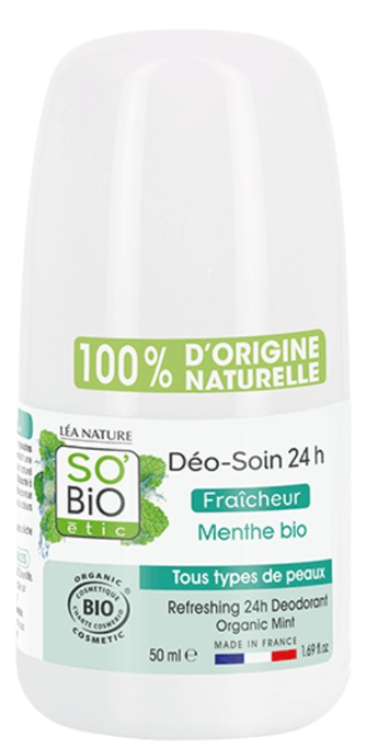 SO BIO ETIC 24H Ar Piparmētru dezodorants, 50 ml - 1