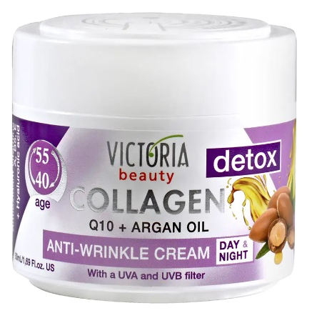 VICTORIA BEAUTY Detox With Q10, Hyaluronic Acid, Argan oil, UVA and UVB sejas krēms, 50 ml - 1