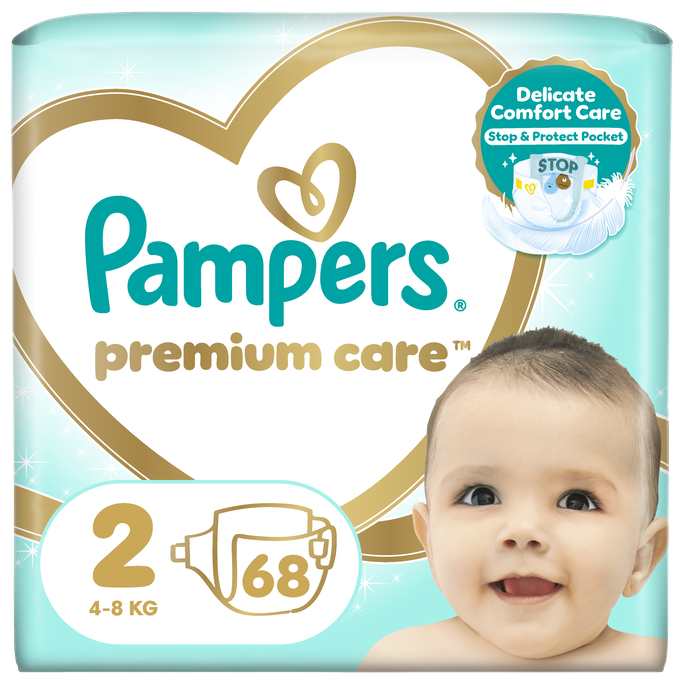 PAMPERS Premium Care 2 (4-8 kg) autiņbiksītes, 68 gab. - 1