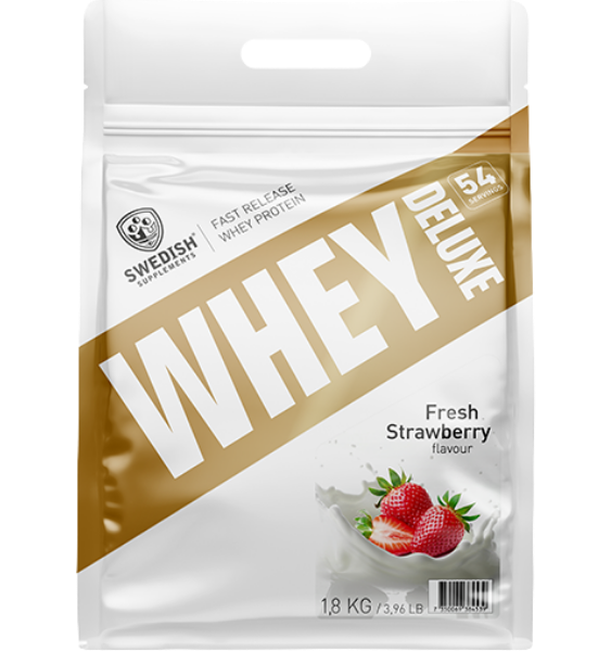 SWEDISH SUPPLEMENTS Whey Deluxe Fresh Strawberry pulveris, 1800 g - 1