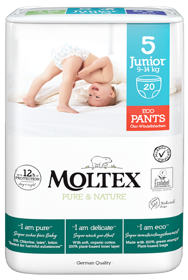MOLTEX Eco Pure & Nature 5 Junior (9-14 kg) biksītes, 20 gab. - 1