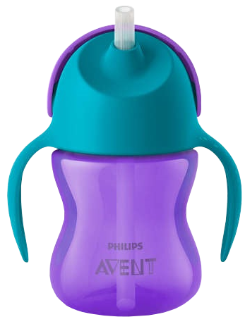 PHILIPS Avent 9 m+ (violeta) krūzīte ar salmiņu, 1 gab. - 1