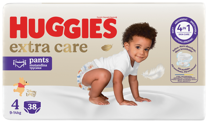 HUGGIES Extra Care Pants S4, 9-14kg biksītes, 38 gab. - 1