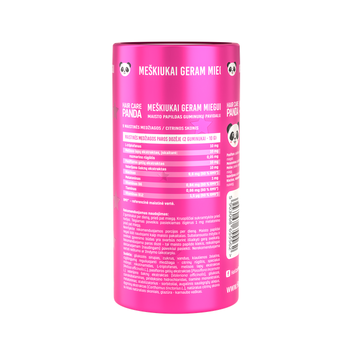 HAIR CARE PANDA Meškiukai geram miegui kramtomosios pastilės, 60 vnt. - 3