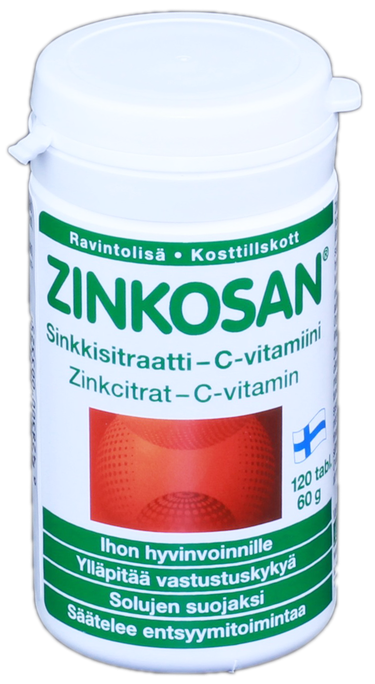 ZINKOSAN Zinkcitrat C Vitamin tabletes, 120 gab. - 1