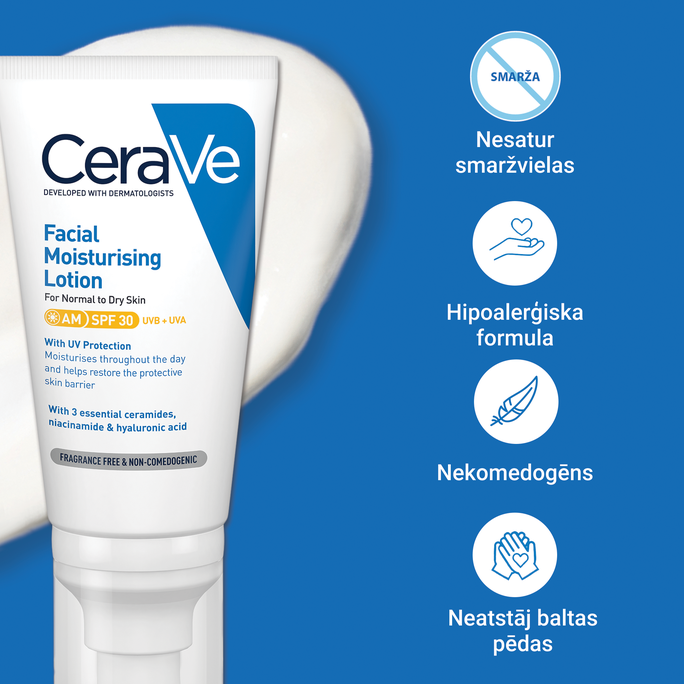 CERAVE Moisturising SPF 30 sejas krēms, 52 ml - 4