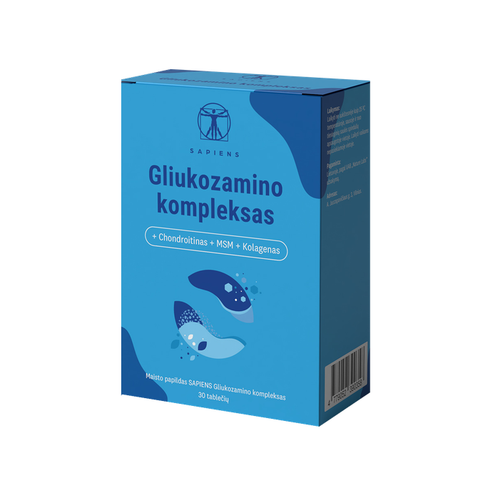 SAPIENS Gliukozamino Kompleksas dengtos tabletės, 30 vnt. - 1