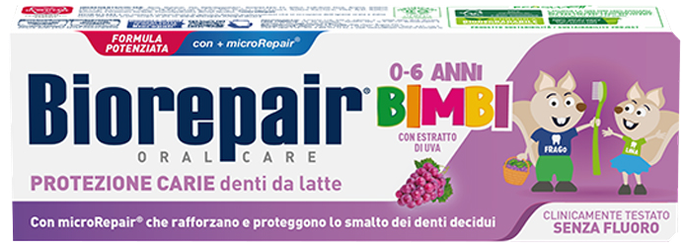 BIOREPAIR Kids (Vīnogu, 0-6 g.) zobu pasta, 50 ml - 1