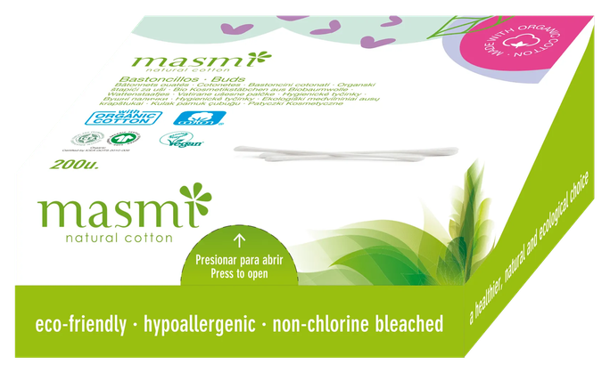 MASMI Organic Cotton vates kociņi, 200 gab. - 1