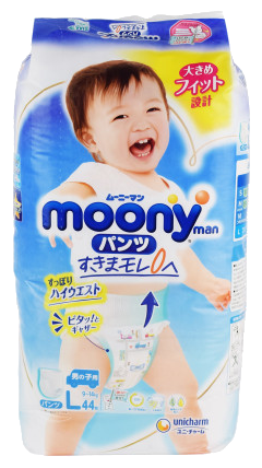 MOONY Airfit L (9-14 kg) zēniem autiņbiksītes, 44 gab. - 1