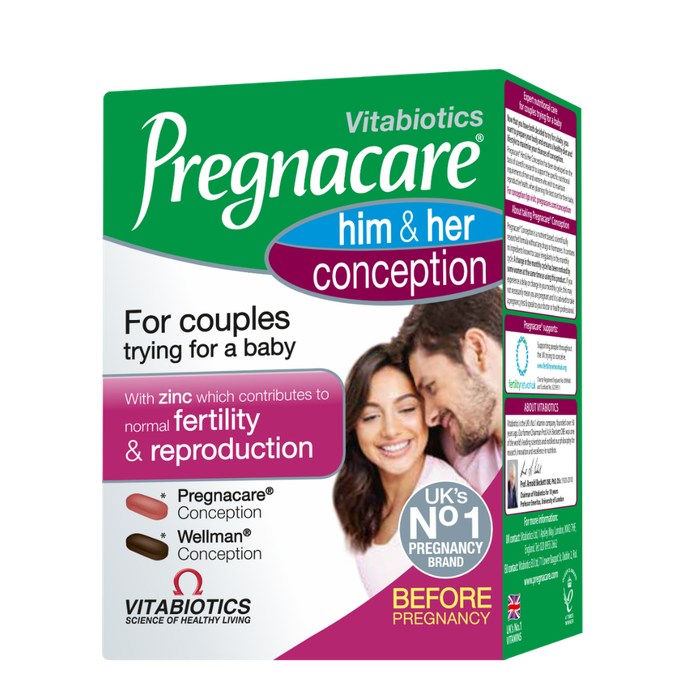 PREGNACARE Him & Her Conception tabletes, 60 gab. - 2