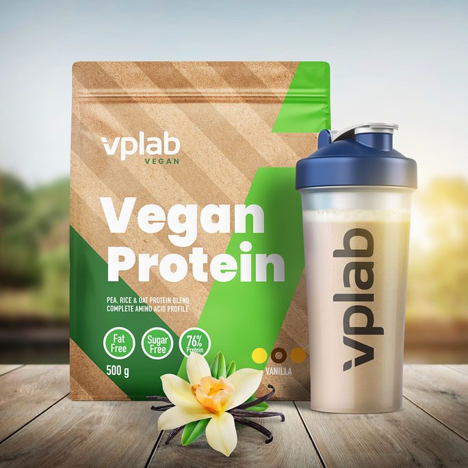 VPLAB Vegan Protein Vanilla pulveris, 500 g - 3