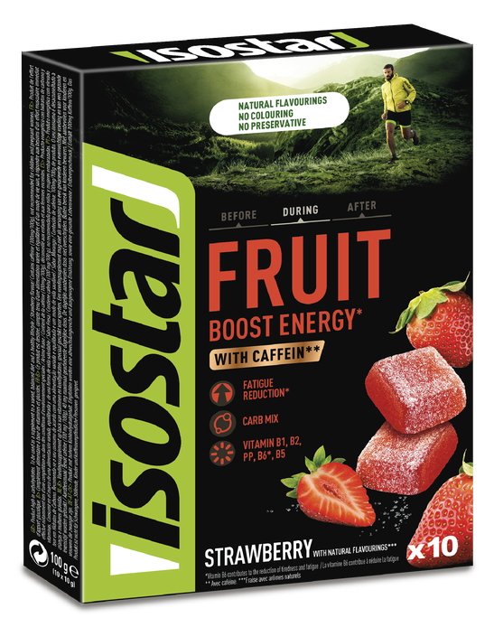 ISOSTAR Energy Fruit Boost Strawberry 10g želejas konfektes, 10 gab. - 1