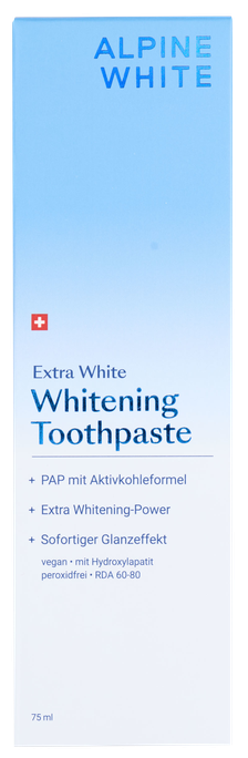 ALPINE WHITE Extra White, aktyvintos anglies dantų pasta, 75 ml - 1