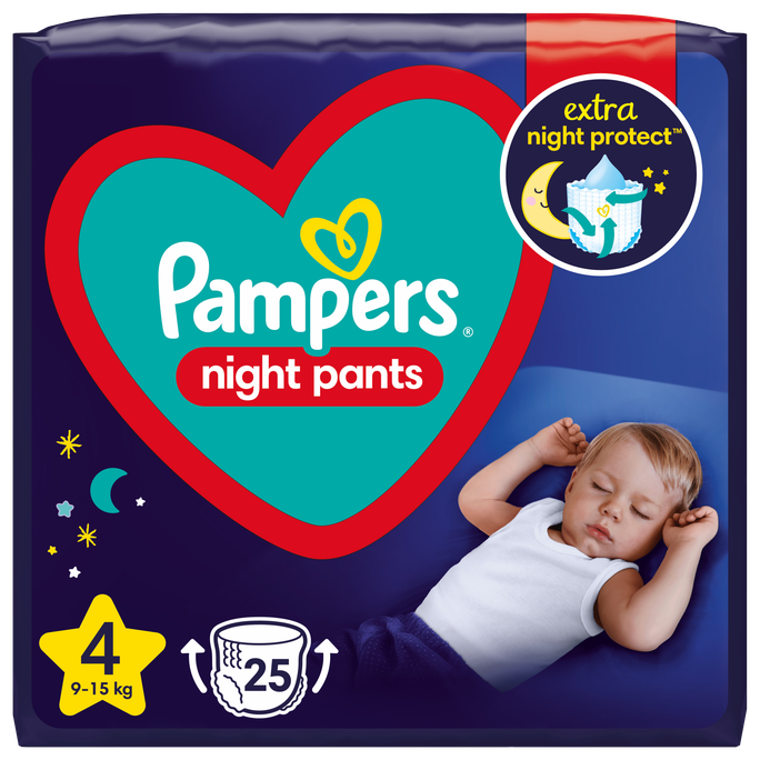PAMPERS Night 4 (9-15 kg) biksītes, 25 gab. - 1