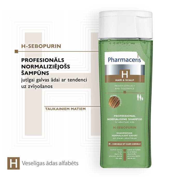 PHARMACERIS H-SEBOPURIN šampūns, 250 ml - 2