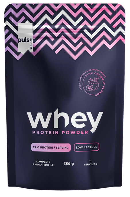 PULS NUTRITION Whey Protein Pink Coconut Low Lactose pulveris, 350 g - 1