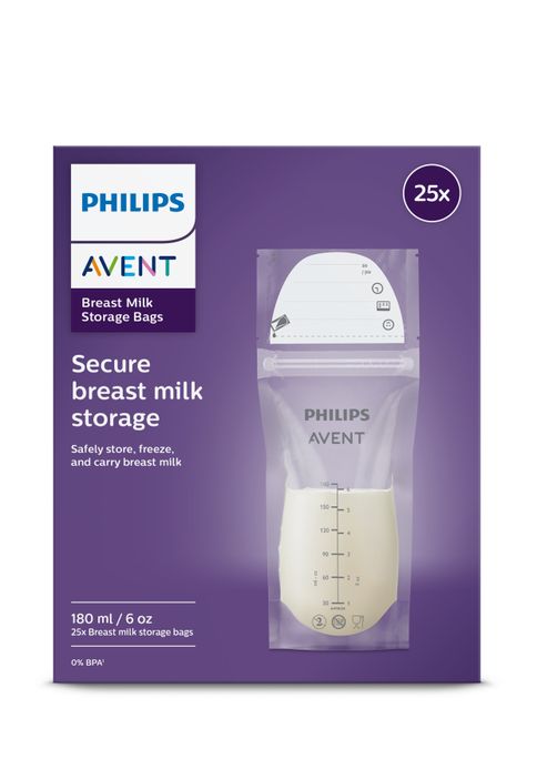 PHILIPS Avent 180 ml krūts piena uzglabāšanas maisiņi, 25 gab. - 4