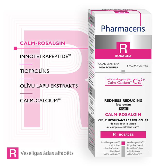 PHARMACERIS R Calm-Rosalgin Night sejas krēms, 30 ml - 3