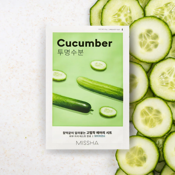MISSHA Airy Fit Cucumber sejas maska, 19 g - 2
