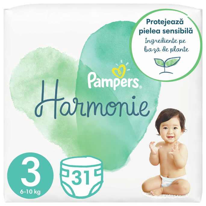 PAMPERS Harmonie 3 (6-10 kg) autiņbiksītes, 31 gab. - 1