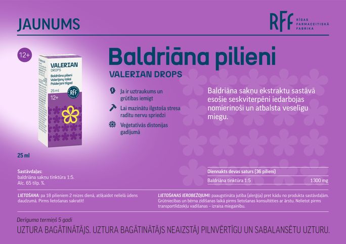 RFF Baldriāna pilieni, 25 ml - 2