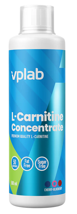 VPLAB L-Carnitine Ar Ķiršu Un Melleņu Garšu koncentrāts, 500 ml - 1