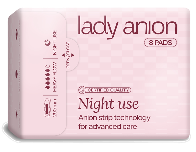 LADY ANION naktiniai higieniniai paketai, 8 vnt. - 1