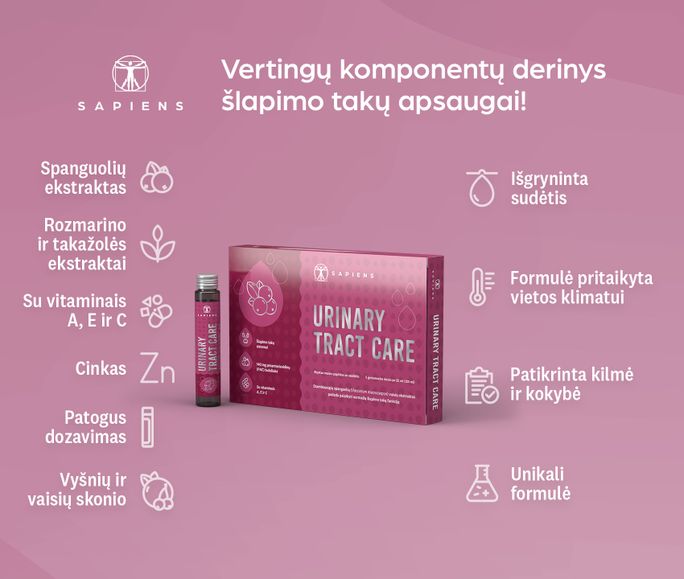 SAPIENS Urinary Tract Care ampulės, 25 ml - 2