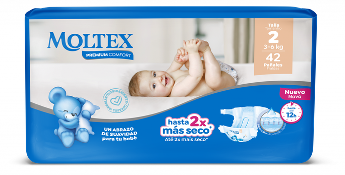 MOLTEX Premium Comfort 2 Mini (3-6 kg) autiņbiksītes, 42 gab. - 1