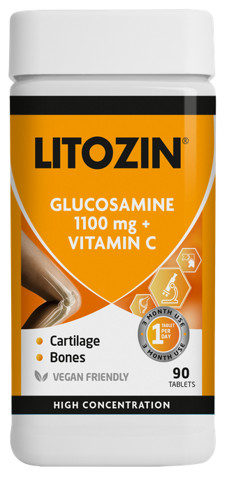 LITOZIN Glucosamine 1100mg + Vitamin C tabletes, 90 gab. - 1