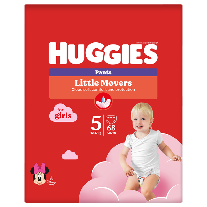 HUGGIES Pants S5 pull-up for girls, 12-17kg, box biksītes, 68 gab. - 1