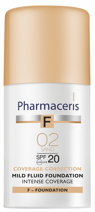 PHARMACERIS F Intense-Coverage 02 Sand SPF 20 tonālais krēms, 30 ml - 1