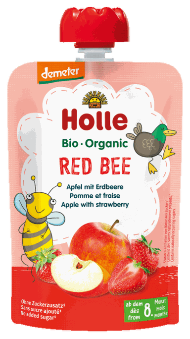 HOLLE Ābolu un zemeņu biezenis, 100 g - 1